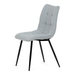 Židle jídelní, stříbrná látka, černý kov