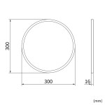 Erga Round, kulaté zrcadlo 30cm, zlatý rám, ERG-V01-ROUND-3030-GD