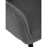 Židle jídelní, snadno čistitelná šedá látka, černý matný lak, kovové nohy