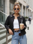 Dámská přechodná bunda TY5622 černá - FashionStreet S