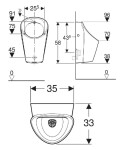 GEBERIT - Selnova Pisoár, zadní přívod vody, Rimfree, bílá 503.125.00.1