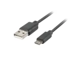 Lanberg Kabel USB-A 2.0 (M) - Micro USB-B (M) 3 m černá / Kabel USB / rychlé nabíjení 3.0 (CA-USBM-20CU-0030-BK)