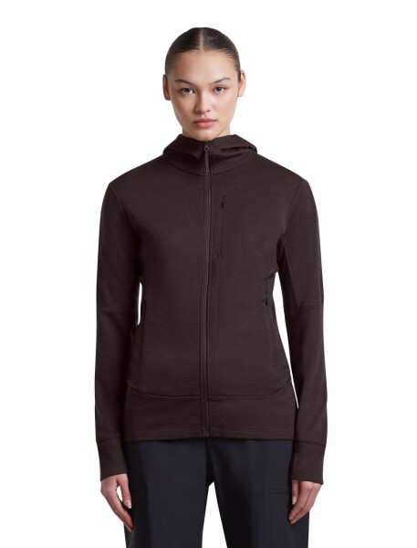 Dámská merino mikina ICEBREAKER Wmns Merino 260 Quantum IV LS Zip Hood, Bittersweet velikost: L