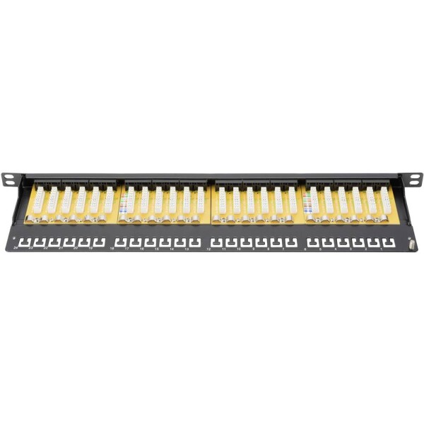 Digitus DN-91624U-SL-SH 24 portů síťový patch panel 483 mm (19) CAT 6 0.5 U černá