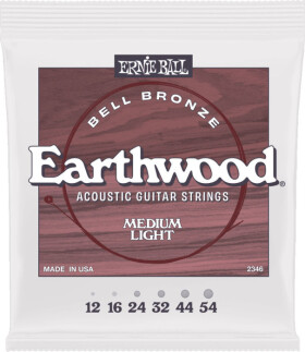 Ernie Ball 2346 Medium Light Earthwood Bell Bronze Acoustic Guitar Strings 12-54