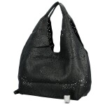 Módní koženková sada kabelek přes rameno a crossbody Saga, černá