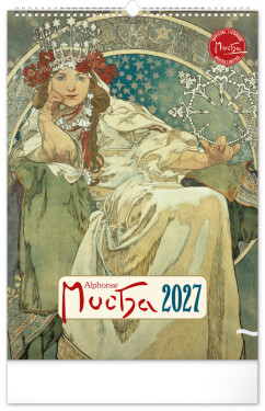 Nástěnný kalendář 2027 Notique Alfons Mucha, 33 × 46 cm