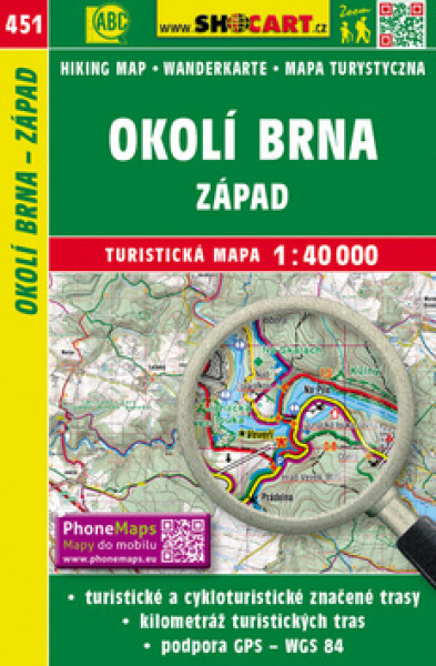 Okolí Brna, západ 1:40 000