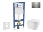 GEBERIT - Duofix Set předstěnové instalace, klozetu Nefia a sedátka softclose, tlačítko Sigma20, nerez SANI11CA6171