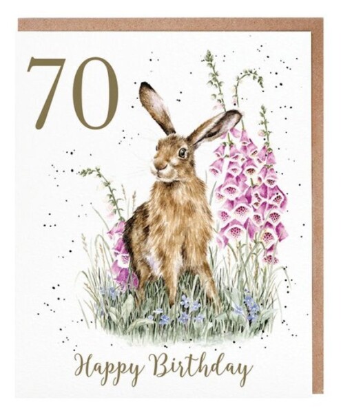 Narozeninové přání Wrendale Designs 70 The Wild Garden - Zajíc