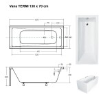 BESCO - Obdélníková vana TERMI - Nožičky k vaně - S nožičkami, Rozměr vany - 140 × 70 cm OLVTER14+OLVPINOZ