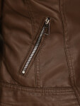 Dámská hnědá koženková bunda TY5541 - FashionStreet XL