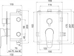 NOVASERVIS Podomítková baterie boxem vývody, SMART BOX98051RX,0