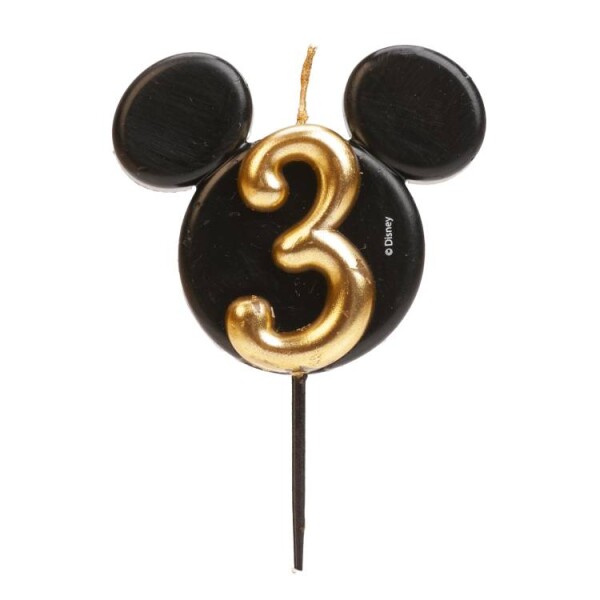 Dortisimo Dekora svíčka Mickey černo-zlatá číslo 3
