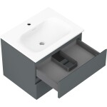 MEXEN/S - Orio koupelnová skříňka 60 cm s umyvadlem Vela, 2 zásuvky, grafit mat/bílá mat 91A10-06047-2-BFF66-W23M01