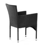 Židle zahradní, černý umělý ratan, kov, stohovatelná.