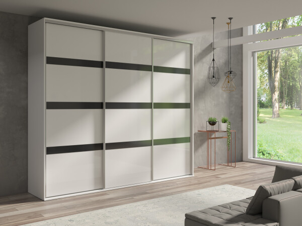FRONTI Šatní skříň GRANDE 277 Lacobel bílá 6749