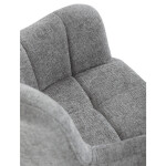 Židle jídelní, šedá látka, černý kov, otočný vratný mechanismus 90°/90° (L/P) - funkce reset