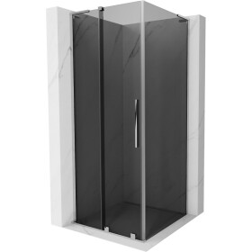 MEXEN/S - Velar L sprchový kout, posuvné dveře 90 x 90, grafit, chrom 871-090-090-43-01