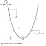 Ocelový choker náhrdelník Patricia - chirurgická ocel, hvězdy, Stříbrná 38 cm + 5 cm (prodloužení)
