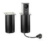 STRONG PowerUp zásuvka, 1x230V, USB A/C nabíjecí, Nerez, Fr (477467)