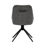 Židle jídelní a konferenční, tmavě šedá látka, černé kovové nohy, otočná P90°+ L 90° s vratným mechanismem - funkce res