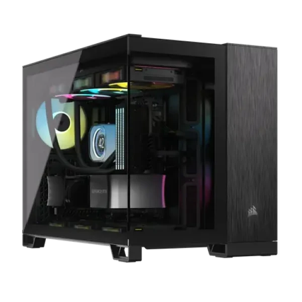Corsair 2500X Aluminium černá / mATX / 2x USB-C 3.2 / 1x USB-A 3.2 / bez zdroje / průhledná bočnice (CC-9011287-WW)