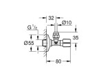 GROHE - Universal Rohový ventil, kartáčovaný Hard Graphite 22037AL0