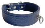 Huhubamboo Metal obojek modrý XS / Obojek pro psy / 24 mm x 22-27 cm / hovězí kůže (355446)