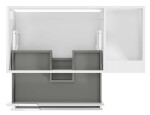Kielle - Oudee Skříňka s umyvadlem 90 cm, levá varianta, lesklá bílá 50002S90L0