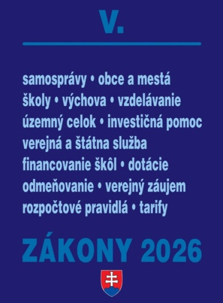 Zákony V/2026 – Štátna a verejná správa, školy a obce