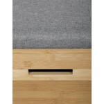 Botník, masiv bambus, přírodní odstín, šedá látka