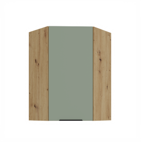 Horní rohová skříňka Aria 60x60 GN-90 1F (45°) Barva korpusu: Dub artisan, Barva dvířek: SA - Aquamarine AFM