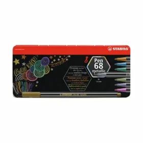 STABILO® Pen 68 metallic - 8 ks sada v plechu - 8 různých metalických barev (6808/8-32)