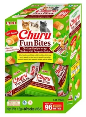 Inaba Churu Fun Bites kuře a dýně 96 g / Pamlsky pro kočky / bez obilovin (356939)