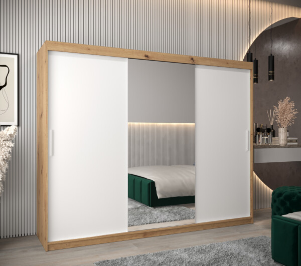 Šatní skříň Abi T1 Barva korpusu: Dub artisan, Rozměry: 250 cm, Dveře: Bílá
