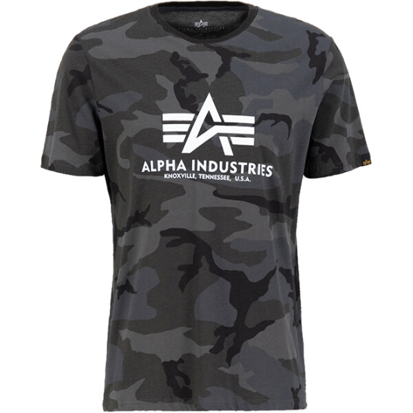 Alpha Industries Tričko Basic T-Shirt black camo L