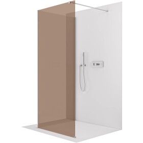 CERANO Sprchová zástěna Walk-in Onyx Corner Cube L/P - 8 mm - hranatá vzpěra - chrom, bronzové sklo - 120x120x200 cm
