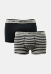 Pánské boxerky 2Pack 111210 4R542 černé/proužek Emporio Armani