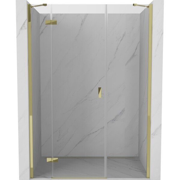 MEXEN/S - Mist-H sprchové dveře křídlové levé 120, transparent, zlatá 8A5-120-001-50-00-L