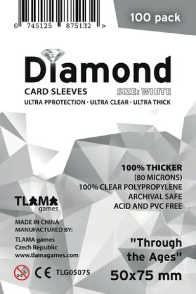 TLAMA games Obaly na karty Diamond White: "Through the Ages" (50x75 mm) (80 mikronů, 100 ks)