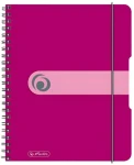 Herlitz Spiralblock to go vínová / Blok se spirálou / A5 / PP obal / gumička / 80 listů (300003235)