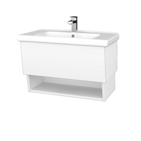 Dřevojas - Koupelnová skříňka INVENCE SZZO 80 (umyvadlo Harmonia) - L01 Bílá vysoký lesk / L01 Bílá vysoký lesk 326166