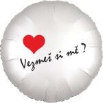Balónek fóliový bílý kruh Vezmeš si mě? Balonky.cz Balónek fóliový bílý kruh Vezmeš si mě? Balonky.cz