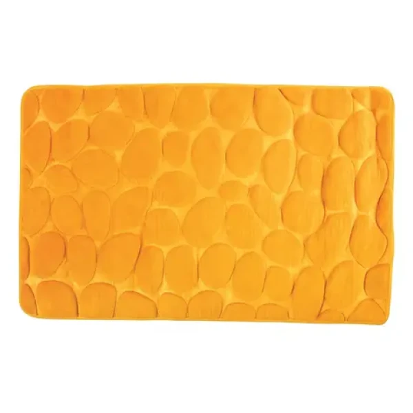 MSV PEBBLES žlutá / Koupelnová předložka / 50 x 80 cm / protiskluzová / polyester, PU pěna