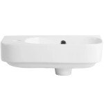 CERANO - Umývátko keramické - nástěnné - Arco - levá - bílá lesklá - 45x25,5 CER-680344