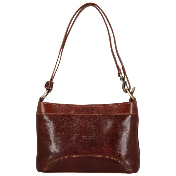 Módní dámská kožená kabelka na rameno Delami Vera Pelle Darlin, hnědá