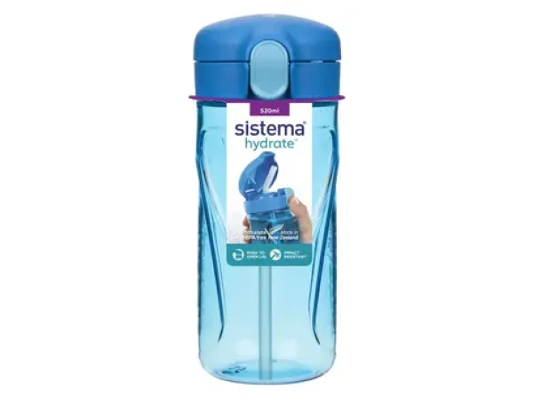 Sistema Hydrate Quick Flip Top Láhev s brčkem 520 ml modrá (8592001419667)