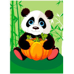 Antistresové omalovánky TSvetnoy TSvetnoy, X008e, Diamond painting - diamantové malování, 17 x 22 cm, Pandička s dýní
