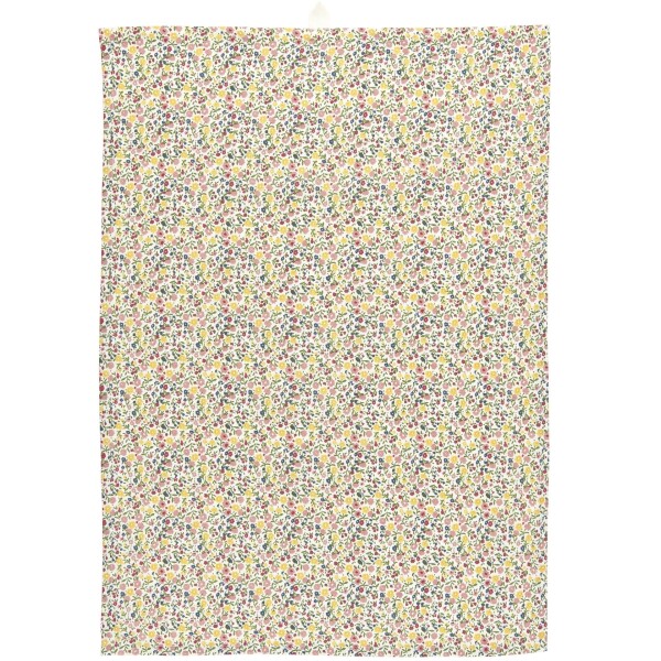 IB LAURSEN Bavlněná utěrka Anna Small Flowers 50 x 70 cm, růžová barva, modrá barva, zelená barva, žlutá barva, textil